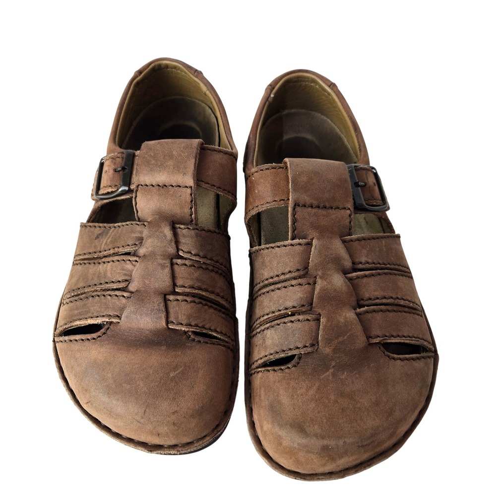 Birkenstock Size 6.5 Fisherman Sandals Leather Buckle Closed Toe Clogs #1307 - Picture 3 of 10
